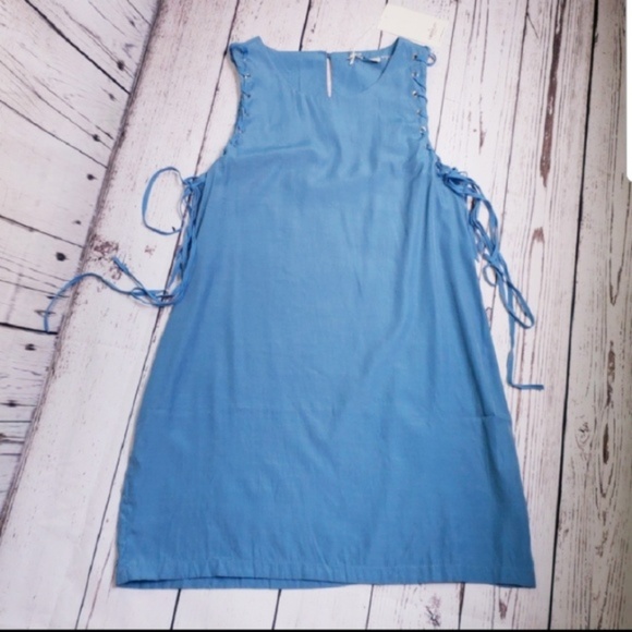 Blue Grifflin Paris Tie Up Shift Dress - Picture 4 of 6